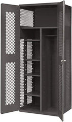 Durham - 5 Shelf Locking Storage Cabinet - Steel, 36" Wide x 24" Deep x 84" High, Gray - Eagle Tool & Supply