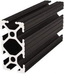 80/20 Inc. - 145 Inches Long x 1 Inch Wide x 2 Inches High, T Slotted Aluminum Extrusion - 0.7914 Square Inches, Black Anodized Finish - Eagle Tool & Supply