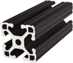 80/20 Inc. - 145 Inches Long x 1-1/2 Inches Wide x 3 Inches High, T Slotted Aluminum Extrusion - 1.7288 Square Inches, Black Anodized Finish - Eagle Tool & Supply