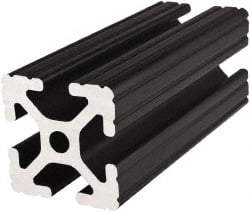 80/20 Inc. - 145 Inches Long x 1-1/2 Inches Wide x 1-1/2 Inches High, T Slotted Aluminum Extrusion - 1.154 Square Inches, Black Anodized Finish - Eagle Tool & Supply