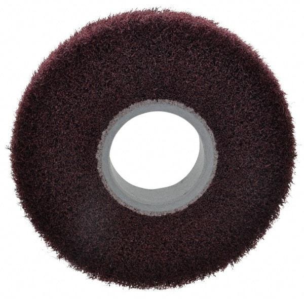 3M - 6" Diam Aluminum Oxide Finishing Flap Wheel - 2" Hole, 1" Wide, Density 5, Nonwoven, Medium Grade, 3,400 Max RPM - Eagle Tool & Supply