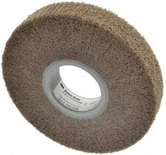 3M - 6" Diam Aluminum Oxide Cutting, Polishing Flap Wheel - 2" Hole, 1" Wide, Density 5, Nonwoven, Medium Grade, 4,000 Max RPM - Eagle Tool & Supply