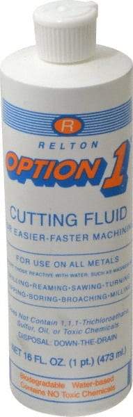 Relton - Option1, 1 Pt Bottle Cutting Fluid - Water Soluble, For Cleaning, Machining - Eagle Tool & Supply