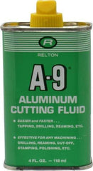 Relton - A-9, 4 oz Bottle Cutting Fluid - Semisynthetic, For Broaching, Drilling, Milling, Reaming, Sawing, Tapping, Threading - Eagle Tool & Supply