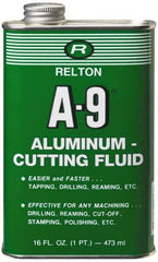 Relton - A-9, 1 Pt Bottle Cutting Fluid - Semisynthetic, For Broaching, Drilling, Milling, Reaming, Sawing, Tapping, Threading - Eagle Tool & Supply