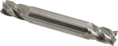 Accupro - 9mm, 14mm LOC, 10mm Shank Diam, 2-3/4" OAL, 4 Flute, Solid Carbide Square End Mill - Double End, Uncoated, Spiral Flute, 40° Helix, Centercutting, Right Hand Cut, Right Hand Flute - Eagle Tool & Supply