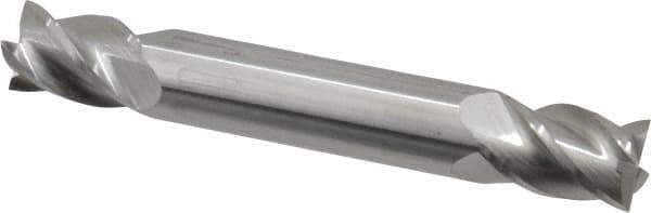 Accupro - 10mm, 14mm LOC, 10mm Shank Diam, 2-3/4" OAL, 4 Flute, Solid Carbide Square End Mill - Double End, Uncoated, Spiral Flute, 40° Helix, Centercutting, Right Hand Cut, Right Hand Flute - Eagle Tool & Supply