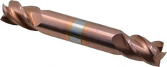 Accupro - 10mm, 14mm LOC, 10mm Shank Diam, 2-3/4" OAL, 4 Flute, Solid Carbide Square End Mill - Double End, TiCN Finish, Spiral Flute, 40° Helix, Centercutting, Right Hand Cut, Right Hand Flute - Eagle Tool & Supply