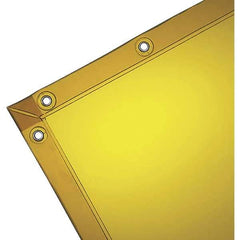 Wilson Industries - 6' High x 6' Wide x 14mm Thick Vinyl Welding Curtain - Gold, Grommet - Eagle Tool & Supply