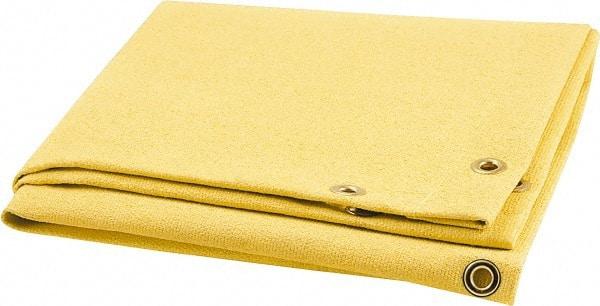 Steiner - 6' High x 6' Wide x 0.051" Thick Acrylic Coated Fiberglass Welding Blanket - Gold, Grommet - Eagle Tool & Supply