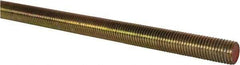 Value Collection - 1-8 UNC (Coarse), 6' Long, Alloy Steel Threaded Rod - Yellow Zinc-Plated Finish, Right Hand Thread - Eagle Tool & Supply