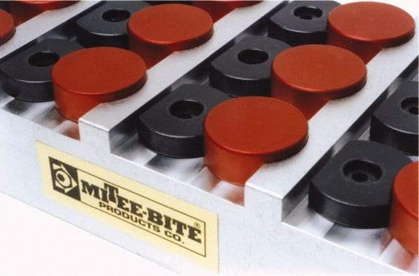 Mitee-Bite - 3/8" Mild Steel Hex, 5/8-11 Stud Thread, Symmetrical Hex Clamp - 35/64" Hex Height, 6,000 Lb Holding Force, Mild Steel Stud, 1-1/8" Long Thread, 100 Ft/Lb Torque, 4 Clamps - Eagle Tool & Supply