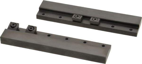 Mitee-Bite - 2 Piece, 5-3/4 x 1-1/4" Magnetic Chuck Gripping Rails - 0.58" High, Carbon Steel, Black Oxide Finish - Eagle Tool & Supply