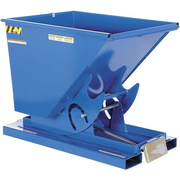 Vestil - 6,000 Lb Load Capacity, 0.5 Cu Yd, Steel Self-Dumping Hopper - 33-1/2" Wide x 52" Long x 38-1/2" High, Powder Coat Blue - Eagle Tool & Supply