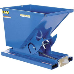 Vestil - 6,000 Lb Load Capacity, 0.5 Cu Yd, Steel Self-Dumping Hopper - 33-1/2" Wide x 52" Long x 38-1/2" High, Powder Coat Blue - Eagle Tool & Supply