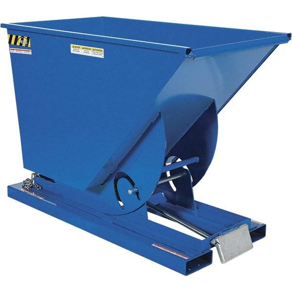 Vestil - 6,000 Lb Load Capacity, 0.75 Cu Yd, Steel Self-Dumping Hopper - 31-9/16" Wide x 61-1/8" Long x 42-3/4" High, Powder Coat Blue - Eagle Tool & Supply