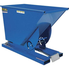 Vestil - 6,000 Lb Load Capacity, 0.75 Cu Yd, Steel Self-Dumping Hopper - 31-9/16" Wide x 61-1/8" Long x 42-3/4" High, Powder Coat Blue - Eagle Tool & Supply