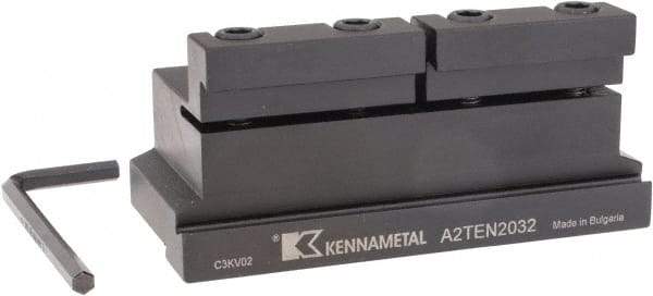 Kennametal - Tool Block Style A2TEN, 32mm Blade Height, 110mm OAL, 50mm OAH, Indexable Cutoff Blade Tool Block - 1-1/4" Shank Height, 1-1/4" Shank Width, Reversible, Series A2 Cut-Off - Eagle Tool & Supply