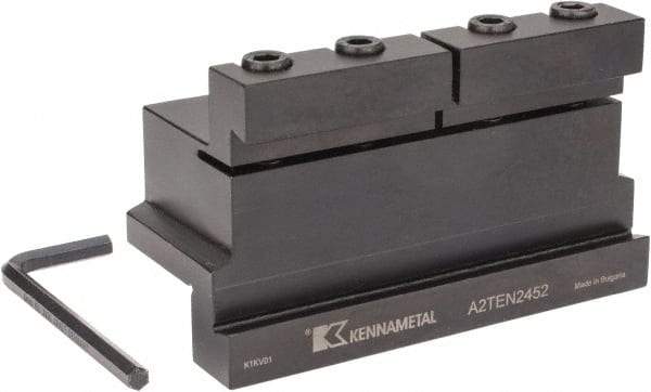 Kennametal - Tool Block Style A2TEN, 52mm Blade Height, 5.32" OAL, 80mm OAH, Indexable Cutoff Blade Tool Block - 1-1/2" Shank Height, 1-1/2" Shank Width, Reversible, Series A2 Cut-Off - Eagle Tool & Supply