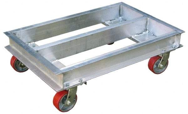 Vestil - 2,000 Lb Capacity Aluminum Flush Open Frame Dolly - 36" Long x 21" Wide x 10" High, 5" Wheels - Eagle Tool & Supply