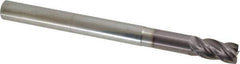 SGS - 1/2", 4 Flute, Single End, Solid Carbide, 0.03" Corner Radius End Mill - 6" OAL, Right Hand Flute, 1" LOC, Right Hand Cut, 2-1/4" Extended Reach - Eagle Tool & Supply