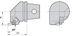 Kennametal - NG2R Insert, 35mm Head Length, Modular Grooving Cutting Unit Head - Right Hand Cut, System Size KM32, Through Coolant, Series Top Notch - Eagle Tool & Supply