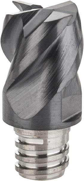 Iscar - MM EC Grade IC908 Carbide End Milling Tip Insert - TiAlN Finish, 4 Flutes, 3/8" Cutting Diam, 0.275" Depth of Cut, 0.512" Extension, 45° Helix - Eagle Tool & Supply
