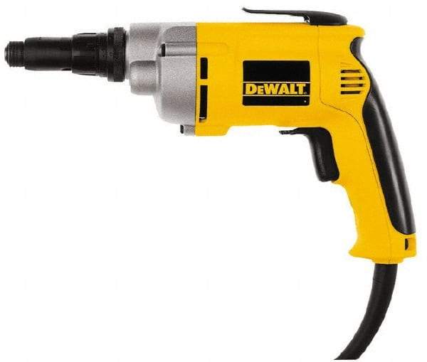 DeWALT - Pistol Grip Handle, 4,000 RPM, 81 In/Lb Torque, Electric Screwdriver - 1/4" Bit Holder, 6.3 Amps - Eagle Tool & Supply