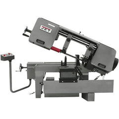 Jet - 10 x 16" Max Capacity, Semi-Automatic Variable Speed Pulley Horizontal Bandsaw - 100 to 350 SFPM Blade Speed, 115/230 Volts, 45°, 1.5 hp, 1 Phase - Eagle Tool & Supply