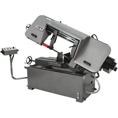 Jet - 10 x 16" Max Capacity, Semi-Automatic Variable Speed Pulley Horizontal Bandsaw - 100 to 350 SFPM Blade Speed, 230/460 Volts, 45°, 2 hp, 3 Phase - Eagle Tool & Supply