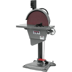 Jet - 20 Inch Diameter, 1,725 RPM, 3 Phase Disc Sanding Machine - 27-1/2 Inch Long x 10-1/2 Inch Wide, 30 Inch Overall Length x 53 Inch Overall Height - Eagle Tool & Supply