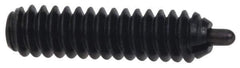 Vlier - 8-32, 5/8" Thread Length, 3/32" Plunger Projection, Stainless Steel Threaded Spring Plunger - 0.069 - 0.07" Max Plunger Diam, 5/8" Plunger Length, 2.7 Lb Init End Force, 7.3 Lb Final End Force - Eagle Tool & Supply