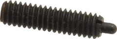 Vlier - 8-32, 5/8" Thread Length, 3/32" Plunger Projection, Steel Threaded Spring Plunger - 0.069 - 0.07" Max Plunger Diam, 5/8" Plunger Length, 2.7 Lb Init End Force, 7.3 Lb Final End Force - Eagle Tool & Supply