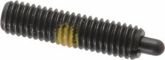 Vlier - 10-32, 3/4" Thread Length, 1/8" Plunger Projection, Steel Threaded Spring Plunger - 0.091 - 0.092" Max Plunger Diam, 3/4" Plunger Length, 2.9 Lb Init End Force, 11.1 Lb Final End Force - Eagle Tool & Supply