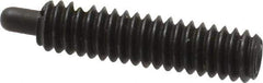 Vlier - 1/4-20, 1" Thread Length, 3/16" Plunger Projection, Steel Threaded Spring Plunger - 0.117 - 0.118" Max Plunger Diam, 1" Plunger Length, 3 Lb Init End Force, 13 Lb Final End Force - Eagle Tool & Supply