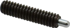 Vlier - 1/4-20, 1" Thread Length, 3/16" Plunger Projection, Steel Threaded Spring Plunger - 0.117 - 0.118" Max Plunger Diam, 1" Plunger Length, 1 Lb Init End Force, 4 Lb Final End Force - Eagle Tool & Supply