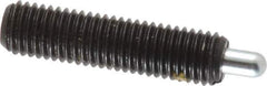 Vlier - 1/4-28, 1" Thread Length, 3/16" Plunger Projection, Steel Threaded Spring Plunger - 0.117 - 0.118" Max Plunger Diam, 1" Plunger Length, 1 Lb Init End Force, 4 Lb Final End Force - Eagle Tool & Supply