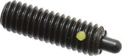 Vlier - 5/16-18, 1" Thread Length, 3/16" Plunger Projection, Steel Threaded Spring Plunger - 0.133 - 0.135" Max Plunger Diam, 1" Plunger Length, 3 Lb Init End Force, 15 Lb Final End Force - Eagle Tool & Supply