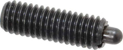 Vlier - 3/8-16, 1-1/8" Thread Length, 3/16" Plunger Projection, Steel Threaded Spring Plunger - 0.186 - 3/16" Max Plunger Diam, 1-1/8" Plunger Length, 5.5 Lb Init End Force, 14.5 Lb Final End Force - Eagle Tool & Supply