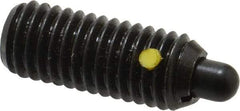 Vlier - 1/2-13, 1-1/4" Thread Length, 1/4" Plunger Projection, Steel Threaded Spring Plunger - 0.247 - 1/4" Max Plunger Diam, 1-1/4" Plunger Length, 6.6 Lb Init End Force, 17.4 Lb Final End Force - Eagle Tool & Supply
