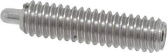 Vlier - 8-32, 5/8" Thread Length, 3/32" Plunger Projection, Stainless Steel Threaded Spring Plunger - 0.069 - 0.07" Max Plunger Diam, 5/8" Plunger Length, 2.7 Lb Init End Force, 7.3 Lb Final End Force - Eagle Tool & Supply