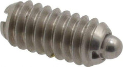 Vlier - 1/4-20, 17/32" Thread Length, 0.078" Plunger Projection, Stainless Steel Threaded Spring Plunger - 0.119" Max Plunger Diam, 0.531" Plunger Length, 3 Lb Init End Force, 10.5 Lb Final End Force - Eagle Tool & Supply