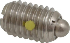 Vlier - 1/2-13, 3/4" Thread Length, 0.151" Plunger Projection, Stainless Steel Threaded Spring Plunger - 1/4" Max Plunger Diam, 0.75" Plunger Length, 5 Lb Init End Force, 28 Lb Final End Force - Eagle Tool & Supply