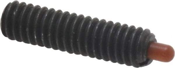 Vlier - 8-32, 5/8" Thread Length, 3/32" Plunger Projection, Steel Threaded Spring Plunger - 0.068 - 0.07" Max Plunger Diam, 5/8" Plunger Length, 0.7 Lb Init End Force, 2.3 Lb Final End Force - Eagle Tool & Supply