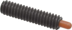 Vlier - 1/4-20, 1" Thread Length, 3/16" Plunger Projection, Steel Threaded Spring Plunger - 0.116 - 0.118" Max Plunger Diam, 1" Plunger Length, 1 Lb Init End Force, 4 Lb Final End Force - Eagle Tool & Supply