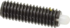 Vlier - 3/8-16, 1-1/8" Thread Length, 3/16" Plunger Projection, Steel Threaded Spring Plunger - 0.185 - 3/16" Max Plunger Diam, 1-1/8" Plunger Length, 2.8 Lb Init End Force, 7.2 Lb Final End Force - Eagle Tool & Supply