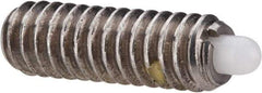 Vlier - 1/4-20, 3/4" Thread Length, 1/8" Plunger Projection, Stainless Steel Threaded Spring Plunger - 0.116 - 0.118" Max Plunger Diam, 3/4" Plunger Length, 2 Lb Init End Force, 9 Lb Final End Force - Eagle Tool & Supply
