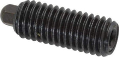 Vlier - 3/8-16, 1-1/8" Thread Length, 3/16" Plunger Projection, Steel Threaded Spring Plunger - 3/16 (Hex)" Max Plunger Diam, 1-1/8" Plunger Length, 5.5 Lb Init End Force, 14.5 Lb Final End Force, 3/16" Hex - Eagle Tool & Supply