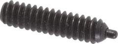 Vlier - 6-32, 17/32" Thread Length, 1/16" Plunger Projection, Steel Threaded Spring Plunger - 0.044 - 0.045" Max Plunger Diam, 17/32" Plunger Length, 0.5 Lb Init End Force, 1.5 Lb Final End Force, 0.063" Hex - Eagle Tool & Supply