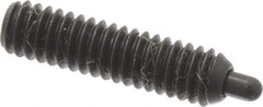 Vlier - 8-32, 5/8" Thread Length, 3/32" Plunger Projection, Steel Threaded Spring Plunger - 0.069 - 0.07" Max Plunger Diam, 5/8" Plunger Length, 2.7 Lb Init End Force, 7.3 Lb Final End Force, 0.063" Hex - Eagle Tool & Supply